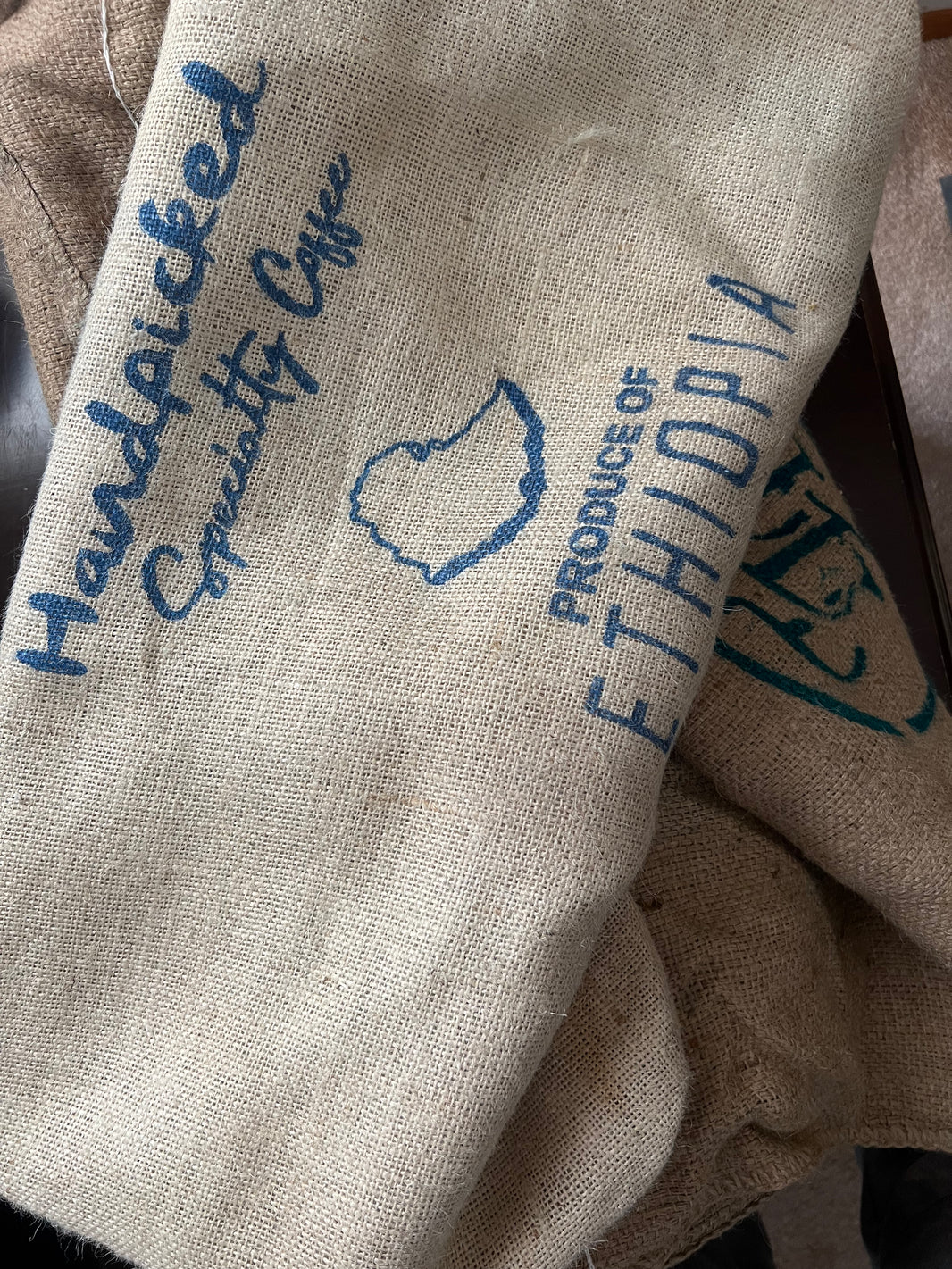 Authentic burlap coffee sack